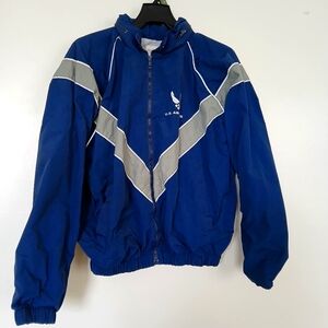 DSCP Blue USAF Air Force Workout Training Rain Jacket: Small/Short